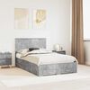 vidaXL Bed Frame Concrete Grey 135 x 190 cm Engineered Wood
