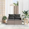 vidaXL Garden Sofa with Cushion 123 x 62 x 69 cm Poly Rattan