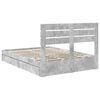 vidaXL Storage Bed Concrete Grey 150 x 200 cm Engineered Wood