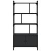vidaXL Bookcase with Doors Black76.5x30x154.5 cm Engineered Wood