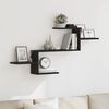 vidaXL Wall Shelf Black Oak 104x15x49 cm Engineered Wood