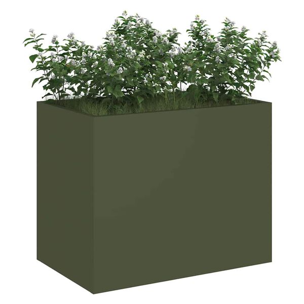 vidaXL Garden Planter Olive green 50 x 32 x 40 cm Cold-rolled Steel