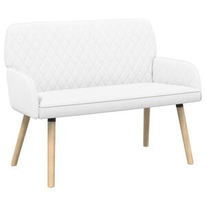 vidaXL 2 Seater Sofa with Solid Wood Legs 2-Seater White Linen Fabric