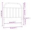 vidaXL Metal Replace Headboard White 90 cm