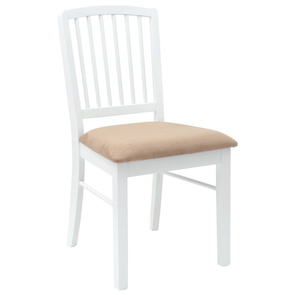 vidaXL Dining Chairs 2 pcs White 50 x 52.5 x 91 cm Solid Rubber Wood
