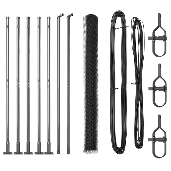 vidaXL Fence Post Grey 10 x 1.4 m (13 mm mesh) Steel and PVC