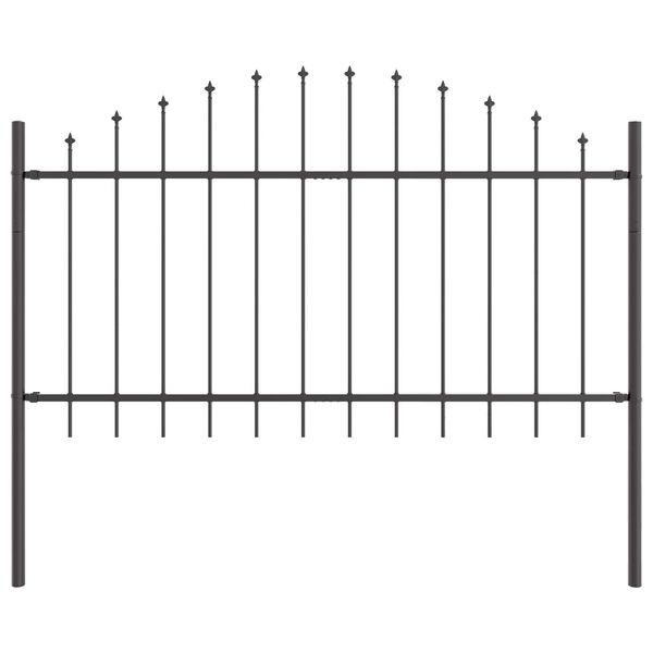 vidaXL Garden Fence 6 pcs Grey 170 x 140 cm Powder-Coated Steel