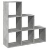 vidaXL Room Divider Bookcase 3-Tier Concrete Grey 99x29x99 cm Engineered Wood