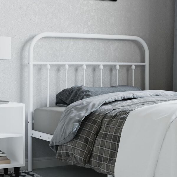 vidaXL Metal Headboard White 107 cm