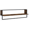vidaXL 6 Piece Wall Shelf Set with Bars Smoked Oak Engineered Wood