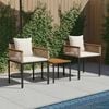 vidaXL Outdoor Furniture Set 3 pcs Beige and Cream White PE Rattan