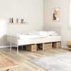 vidaXL Metal Bed Frame without Mattress with Footboard White 120x190cm