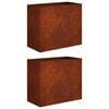vidaXL Garden Planter 2 pcs Rusty 60 x 30 x 50 cm Weathering Steel