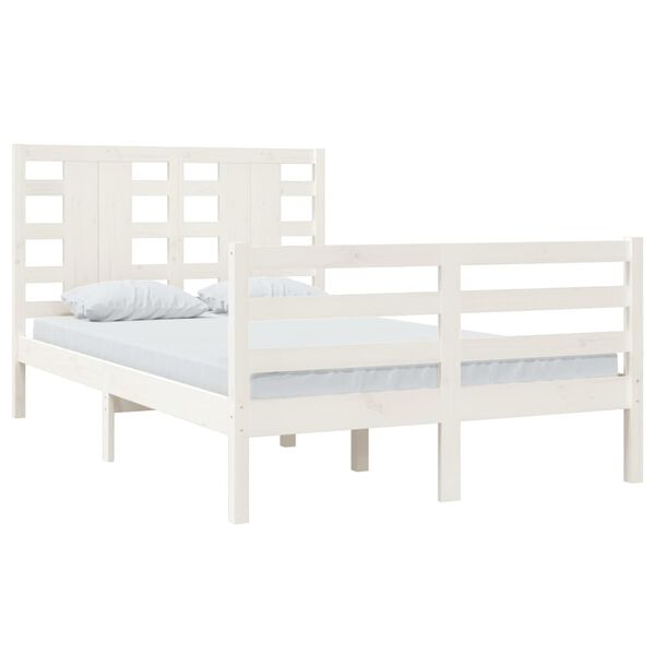 vidaXL Bed Frame without Mattress White 120x200 cm Solid Wood Pine