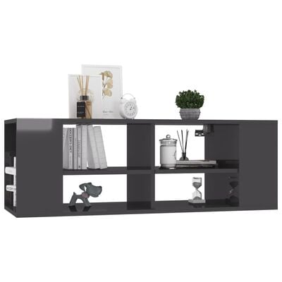 vidaXL Wall-Mounted TV Cabinet High Gloss Grey 102x35x35 cm Engineered Wood