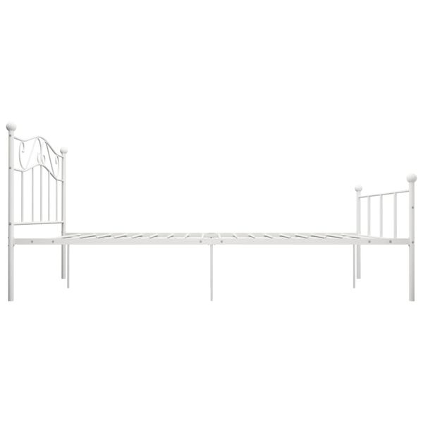 vidaXL Bed Frame without Mattress White Metal 120x200 cm