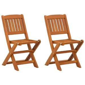vidaXL Children's Folding Chairs 2 pcs Solid Eucalyptus Wood
