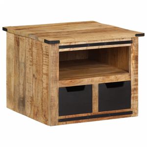 vidaXL Coffee Table with Drawers 50x50x40 cm Solid Wood Mango