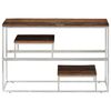 vidaXL Console Table Silver Stainless Steel and Solid Sleeper Wood