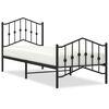 vidaXL Metal Bed Frame without Mattress with Footboard&nbsp;Black 90x190cm