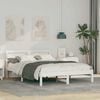 vidaXL Bed Frame with Headboard White 120 x 200 cm Solid Pine Wood