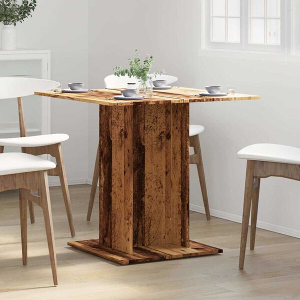 vidaXL Dining Table Old Wood 80x80x75 cm Engineered Wood