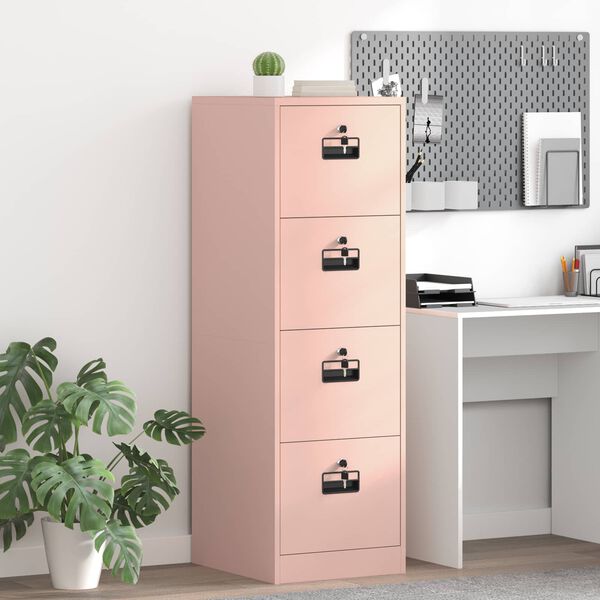 vidaXL File Cabinet 2 pcs Pink 44 x 50 x 139 cm Cold-Rolled Steel