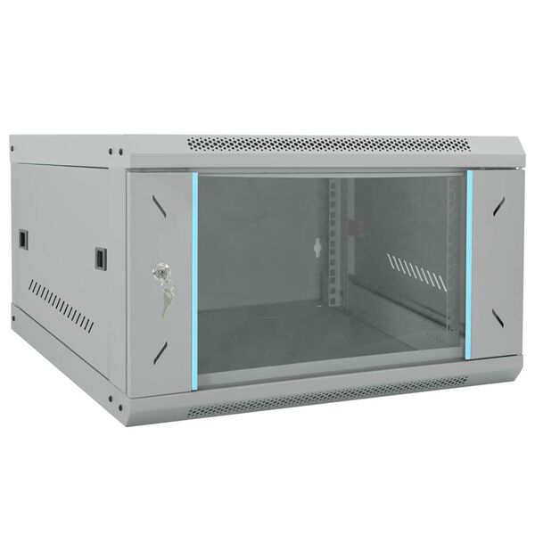 vidaXL Network Cabinet with Storage Grey 53 x 60 x 30 cm Steel