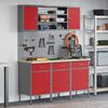 vidaXL Work Cabinet with Drawer 7 pcs Red Engineered Wood and Steel