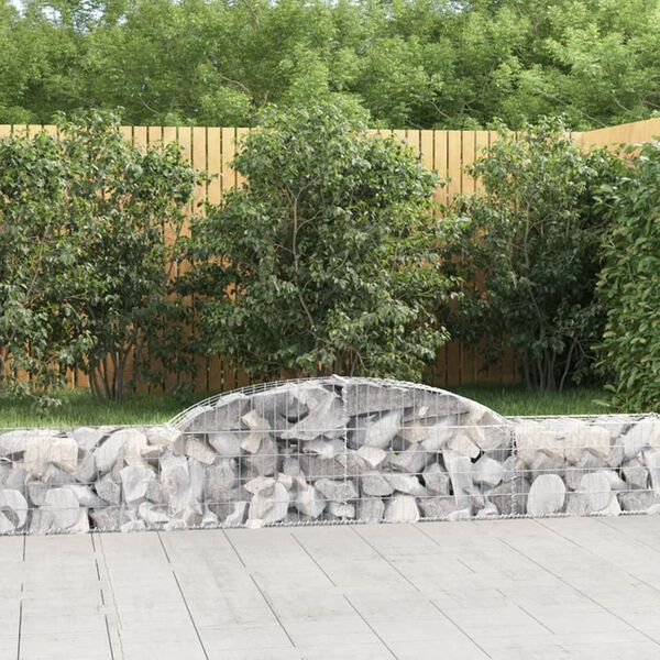 vidaXL Arched Gabion Baskets 30 pcs 300x30x40/60 cm Galvanised Iron