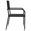 vidaXL 5 Piece Garden Dining Set Black Poly Rattan