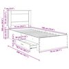 vidaXL Bed Frame Concrete Grey and Silver 75 x 190 cm Engineered Wood