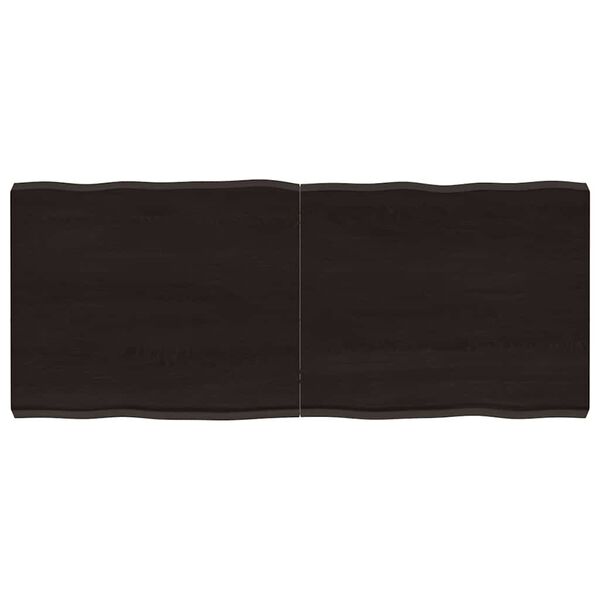 vidaXL Table Top Dark Brown 120x50x(2-6) cm Treated Solid Wood Live Edge