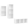 vidaXL 3 Piece TV Cabinet Set High Gloss White Engineered Wood