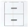 vidaXL Wall-mounted Bedside Cabinet High Gloss White 50x36x47 cm
