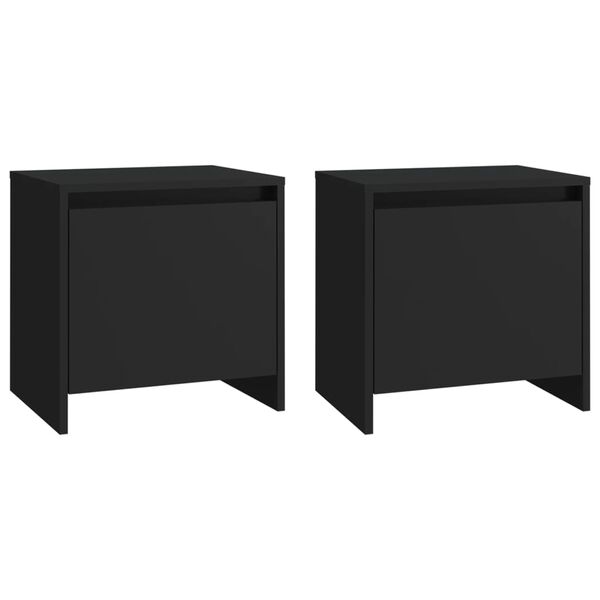 vidaXL Bedside Cabinets 2 pcs Black 45x34x44.5 cm Engineered Wood