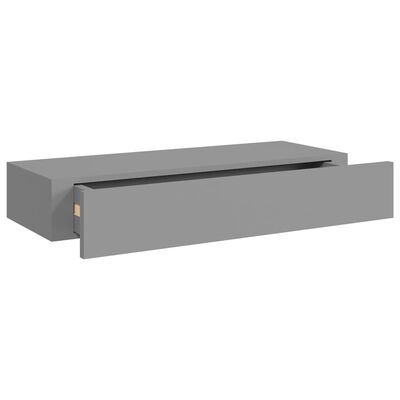 vidaXL Wall-mounted Drawer Shelf Grey 60x23.5x10cm MDF
