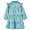 vidaXL Kids' Dress with Long Sleeves Blue 104
