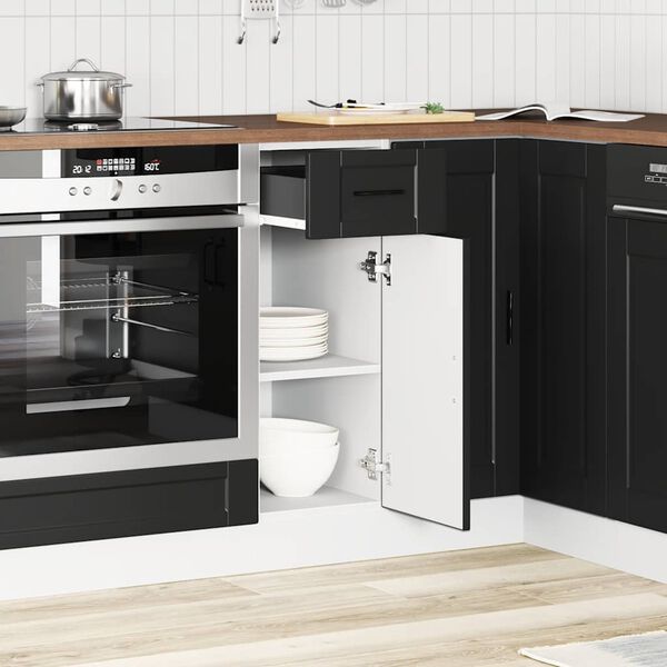vidaXL Kitchen Base Cabinet&nbsp;Porto Black Engineered Wood