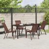 vidaXL Garden Dining Set 5 pcs Brown and Black Powder-coated Steel