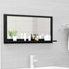 vidaXL Bathroom Mirror Black 80x10.5x37 cm Engineered Wood