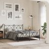 vidaXL Metal Bed Frame without Mattress with Footboard Black 140x190cm