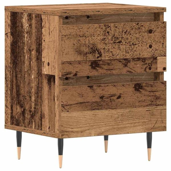vidaXL Bedside Cabinet Old Wood 40 x 35 x 50 cm Engineered Wood