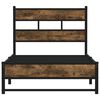 vidaXL Metal Bed Frame without Mattress Smoked Oak 100x200 cm