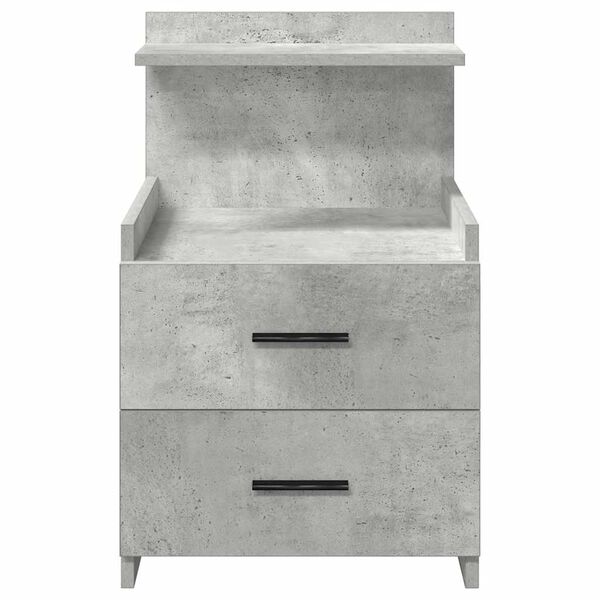 vidaXL Bedside Cabinet with 2 Drawers Concrete Grey 40x36.5x62 cm