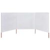 vidaXL 3-panel Wind Screen Fabric 400x80 cm Sand White