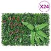 &nbsp;vidaXL Artificial Plant Fence&nbsp;24 pcs Green 40x60 cm