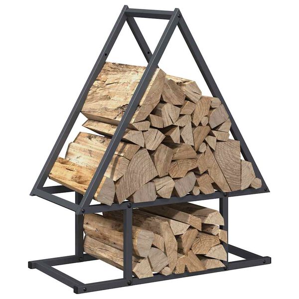 vidaXL Firewood Rack Anthracite 50x25x60 cm Cold-rolled steel