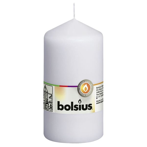 Bolsius Pillar Candles 8 pcs 130x68 mm White