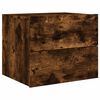 vidaXL Wall-mounted Bedside Cabinets with LED Lights 2 pcs Smoked Oak